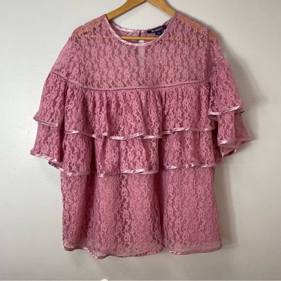 NWT Plus Size Tiered Lace Shirt 22W - Picture 3 of 9